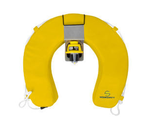 ocean safety horseshoe buoy set yellow