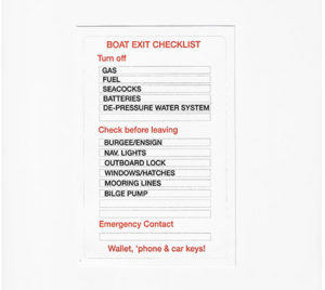 Boat Exit Checklist Safety Stickers