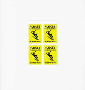 Please Go Backwards Safety Stickers