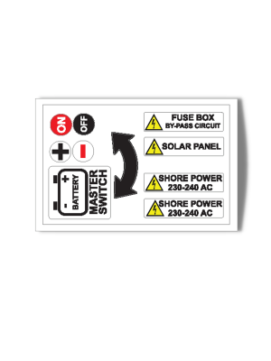'Battery/Shore Power' Boat Safety Stickers
