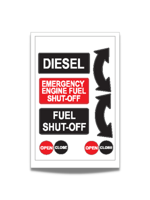 'Diesel/Shut Off' Boat Safety Stickers