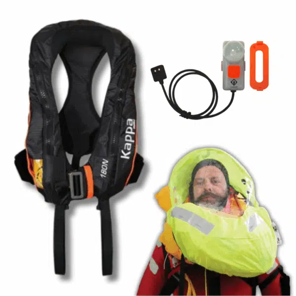Kappa 180 lifejacket JS1 Auto Harness With Sprayhood & Light - Image 2