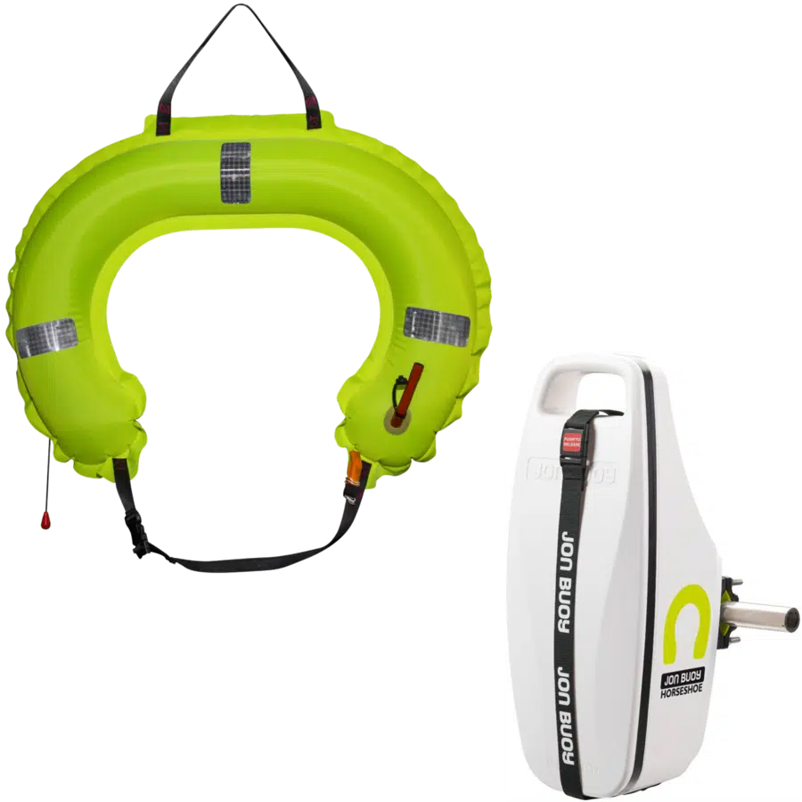 Jon Buoy Inflatable Horseshoe Buoy Hard Case